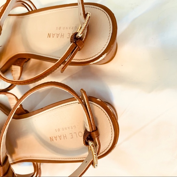 cole haan adair leather bow wedge